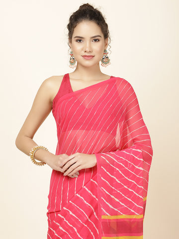 Leheriya Printed Georgette Woven Saree