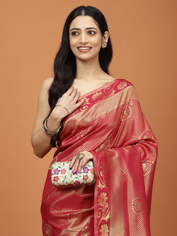 Zari Jaal Woven Art Silk Saree