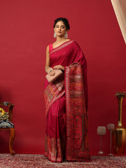 Woven Design Art Silk Magenta Saree