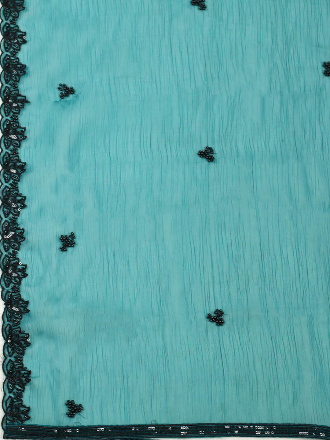 Embroidered Organza Unstitched Suit With Pant &amp; Dupatta