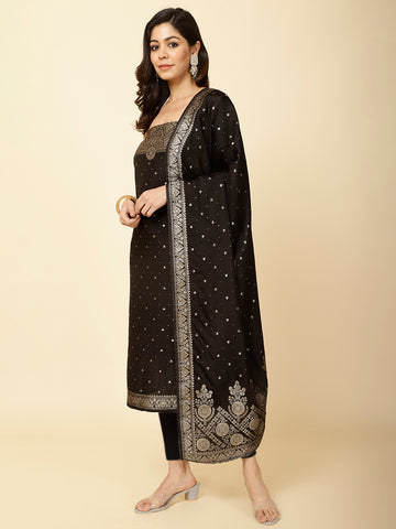 Woven Chanderi Unstitched Suit Piece With Dupatta