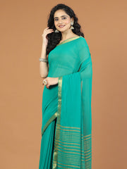 Zari Border Plain Art Chiffon Saree