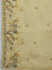 Embroidered Chanderi Unstitched Suit With Dupatta