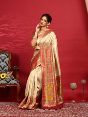 Embroidered Dola Silk Saree