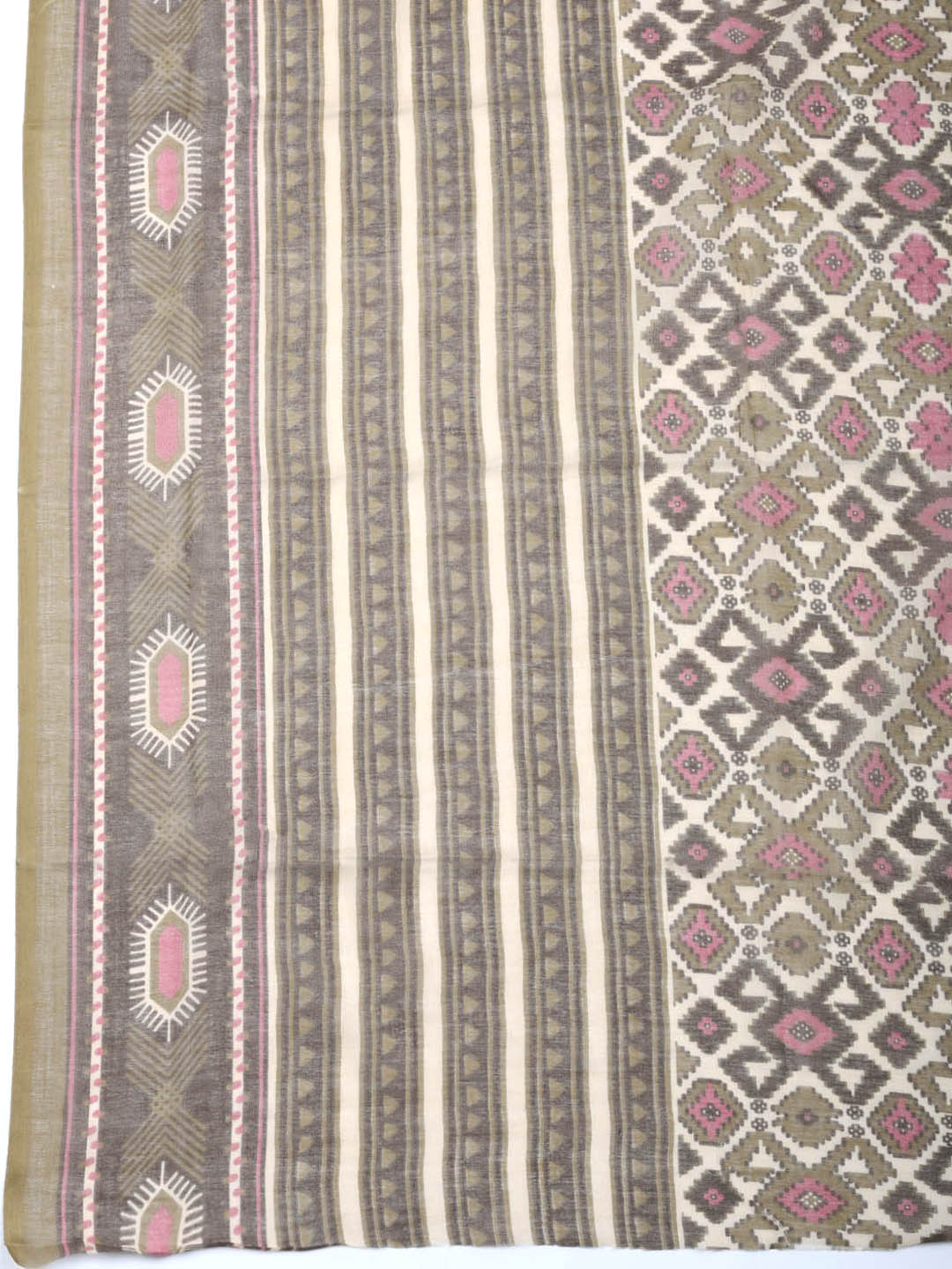 Printed Cotton Blend Unstitched Suit With Pant &amp; Dupatta