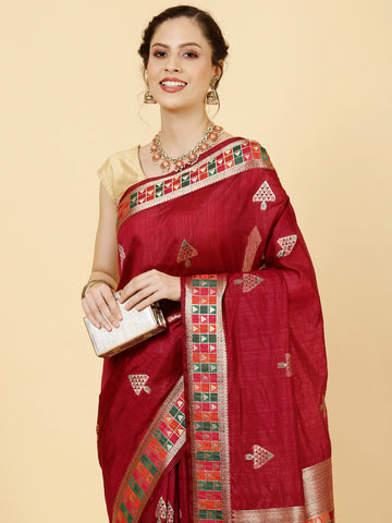 Zari Booti Woven Handloom Saree