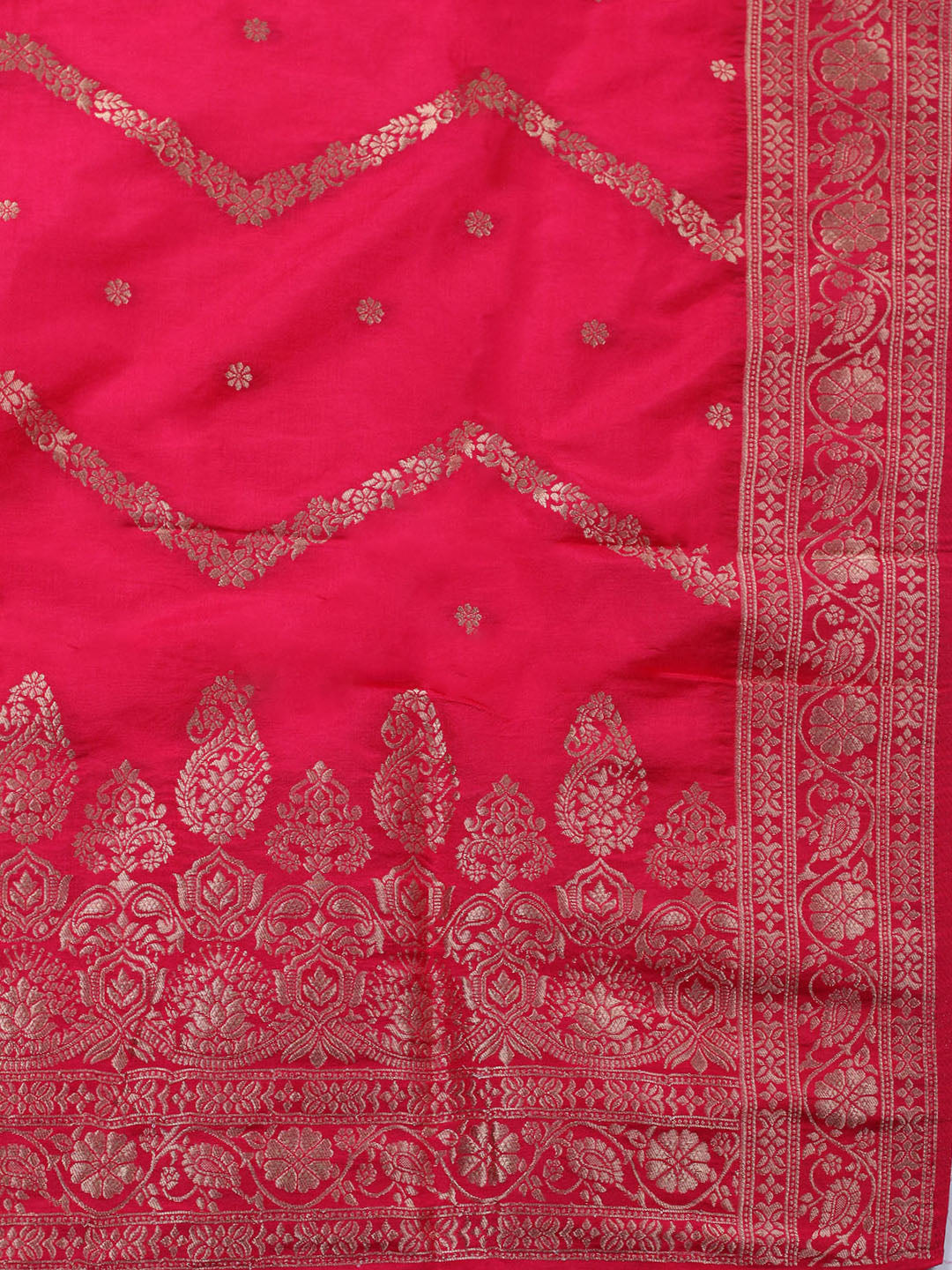 Neck Embroidered Chanderi Unstitched Suit With Dupatta