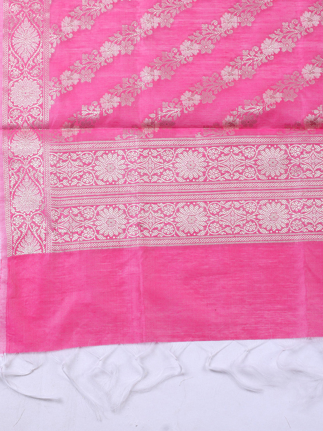 Woven Design Chanderi Unstitched Suit With Pant &amp; Dupatta