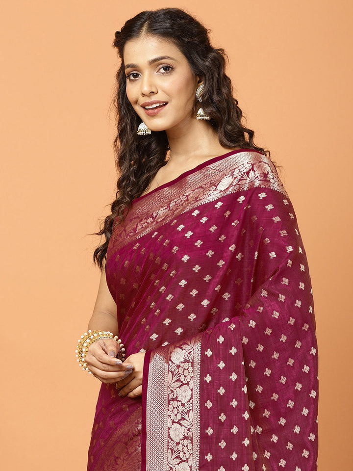 Zari Border Art Silk Woven Saree