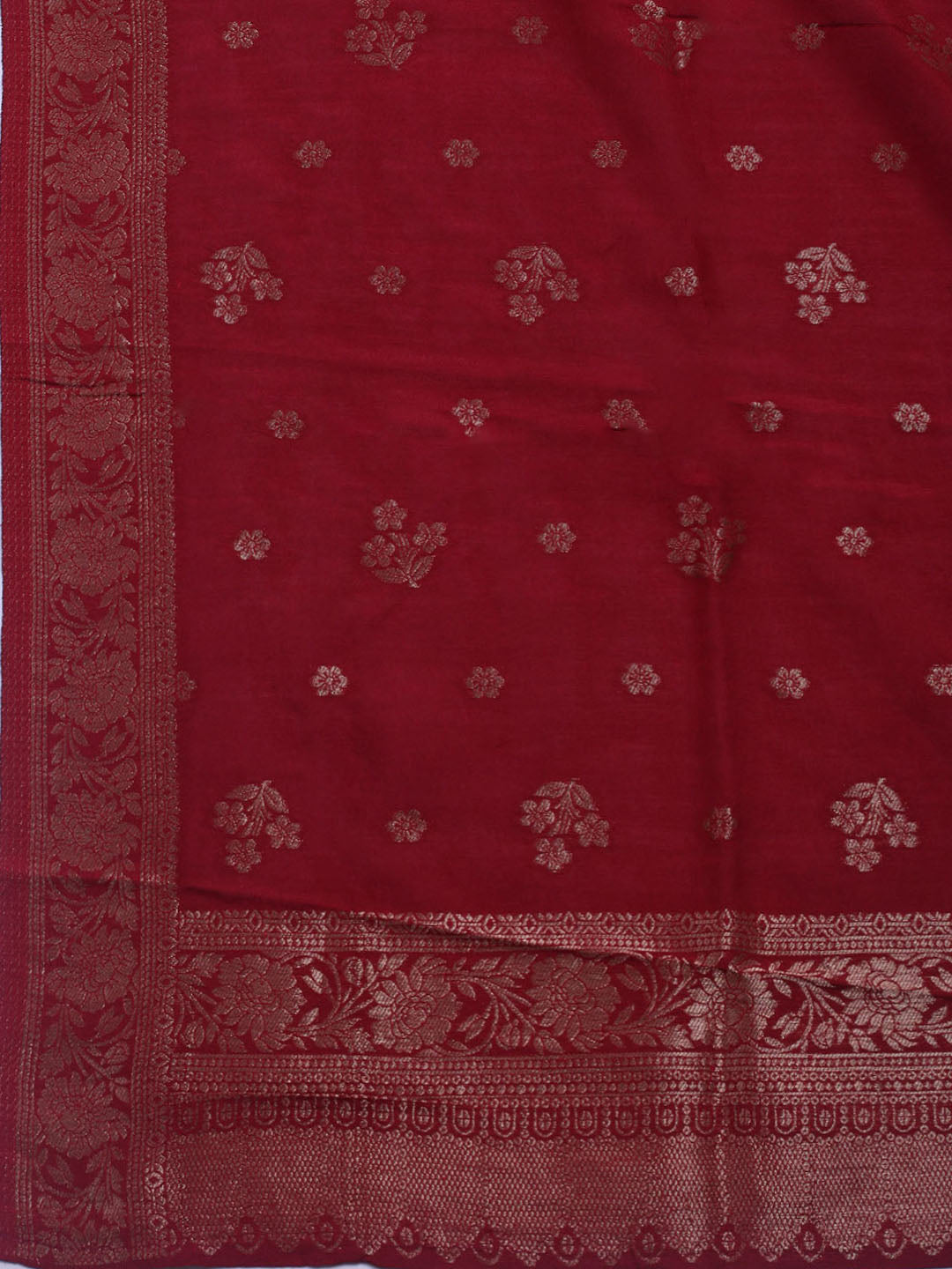 Embroidered Chanderi Unstitched Suit With Dupatta