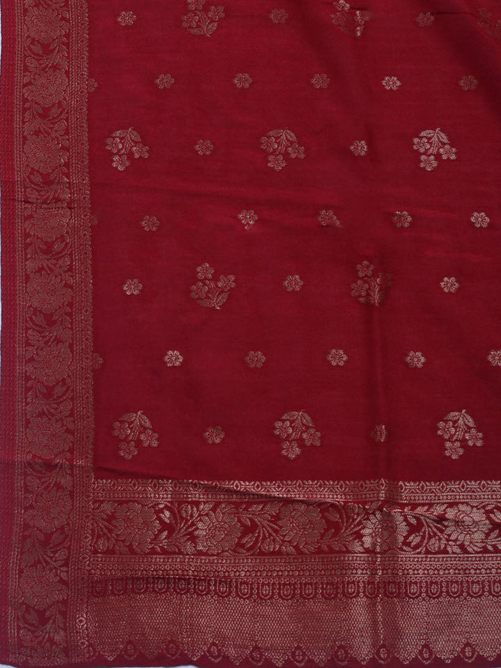 Embroidered Chanderi Unstitched Suit With Dupatta