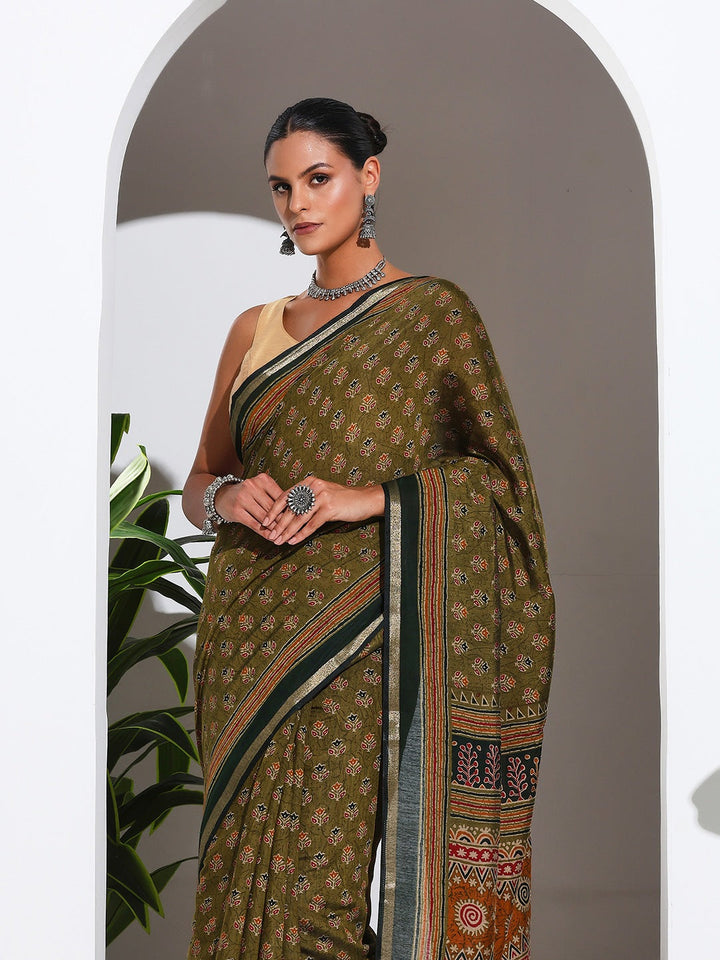 Digital Printed Art Silk Saree