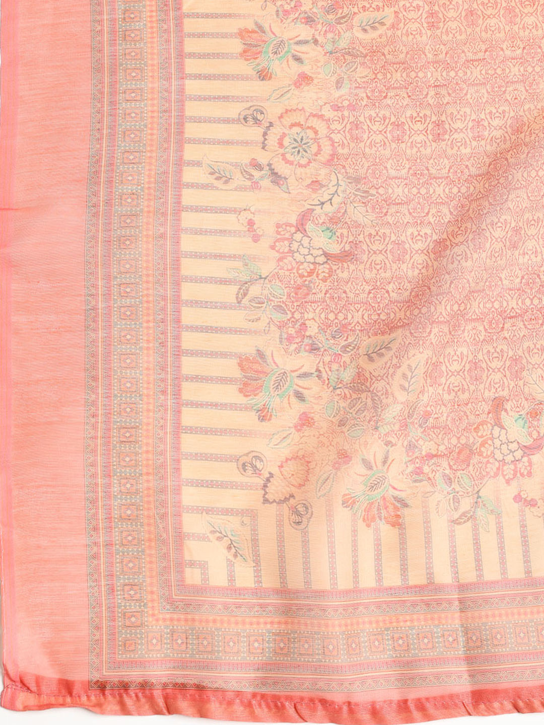 Printed Booti Chanderi Unstitched Suit With Dupatta