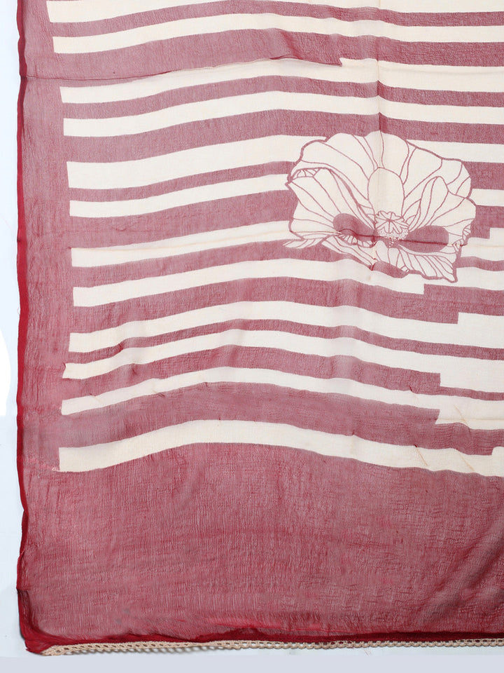 Embroidered Cotton Blend Unstitched Suit With Pant &amp; Dupatta