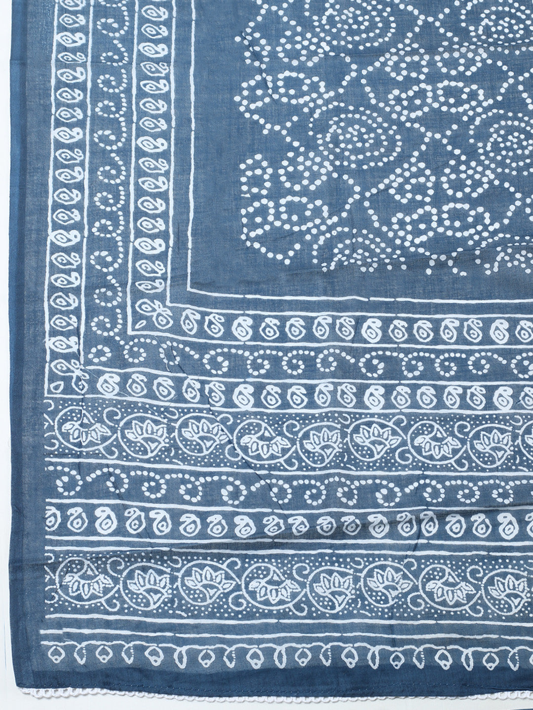 Embroidered Cotton Blend Unstitched Suit With Pant &amp; Dupatta