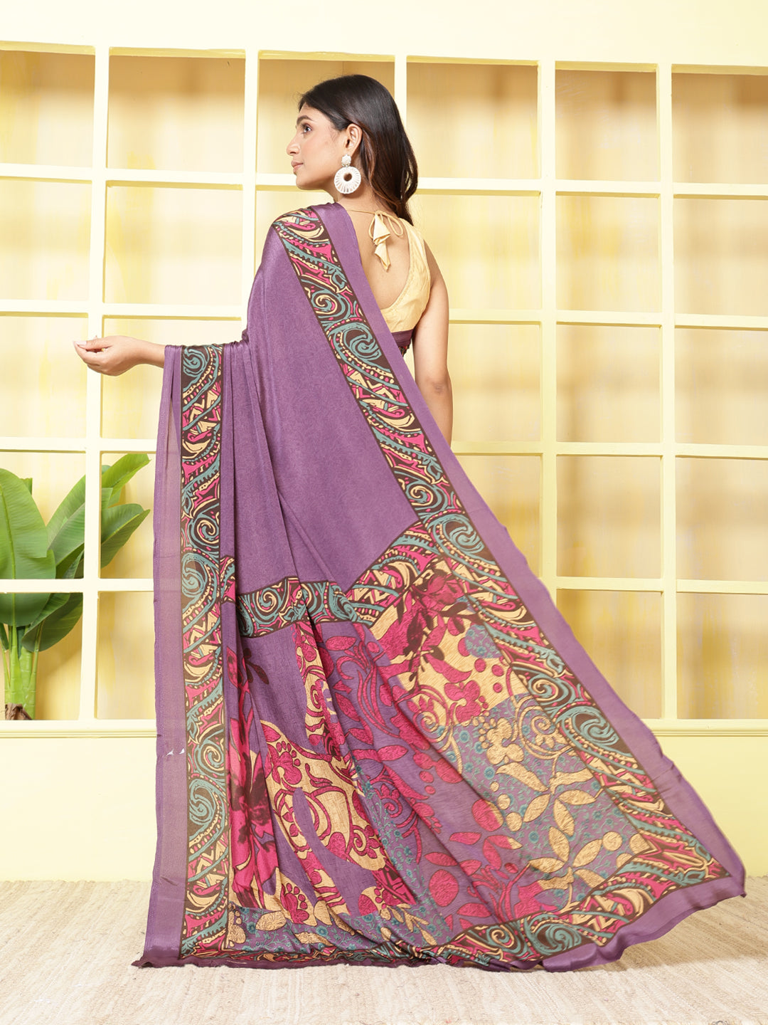 Digital Printed Crepe Saree
