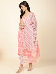 Printed Cotton Unstitched Suit Piece With Dupatta