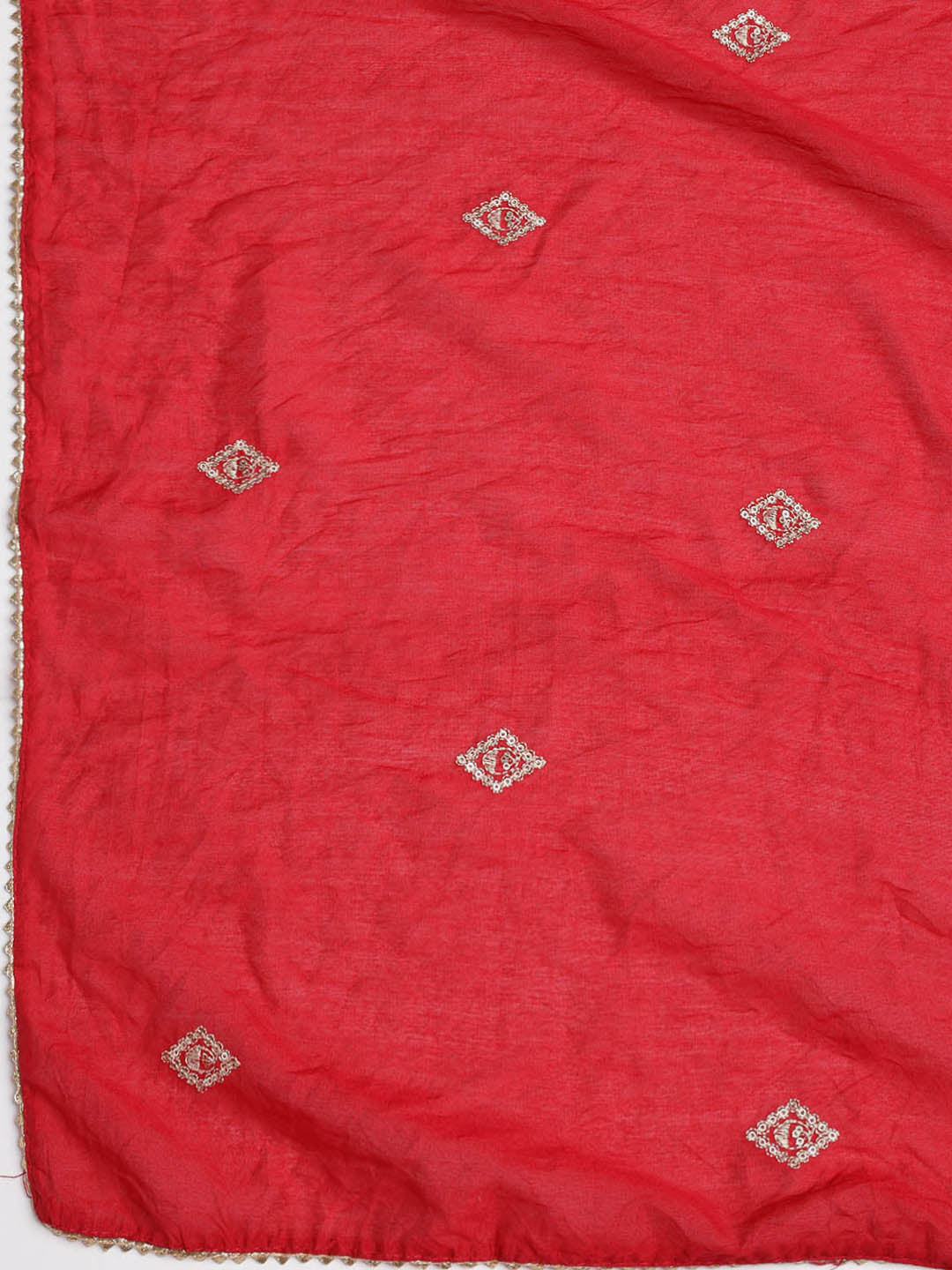 Neck Embroidered Cotton Blend Unstitched Suit With Dupatta
