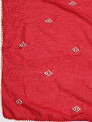 Neck Embroidered Cotton Blend Unstitched Suit With Dupatta