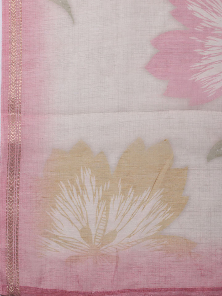 Embroidered Linen Unstitched Kurta With Pant &amp; Dupatta