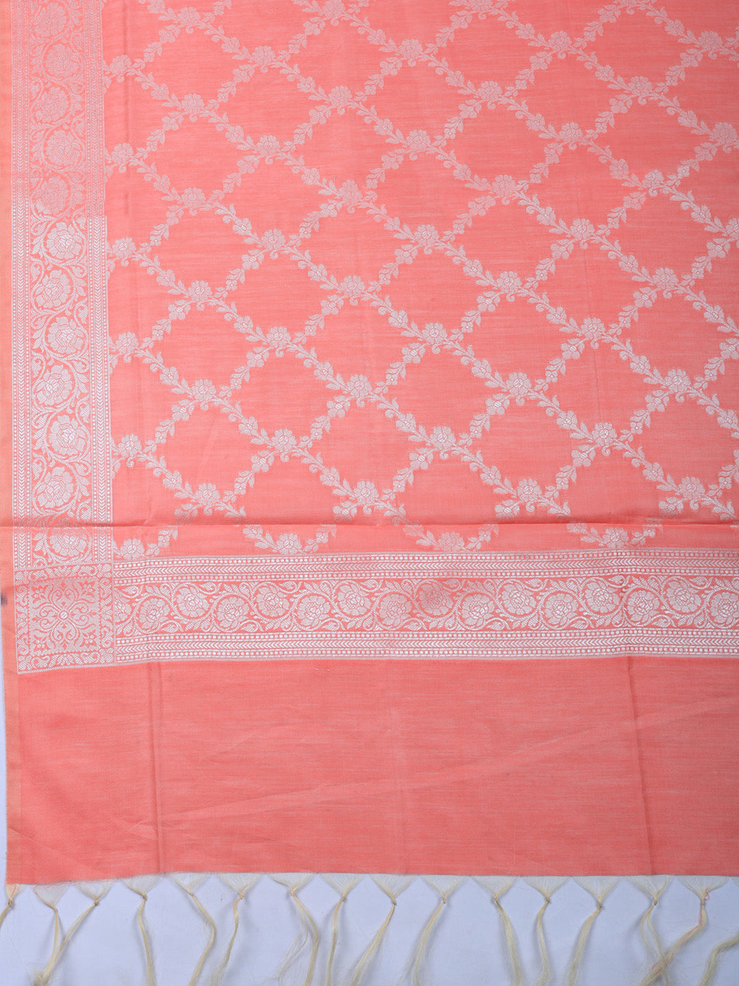 Woven Design Chanderi Unstitched Suit With Pant &amp; Dupatta