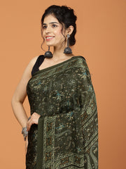 Digital Printed Crepe Woven Saree