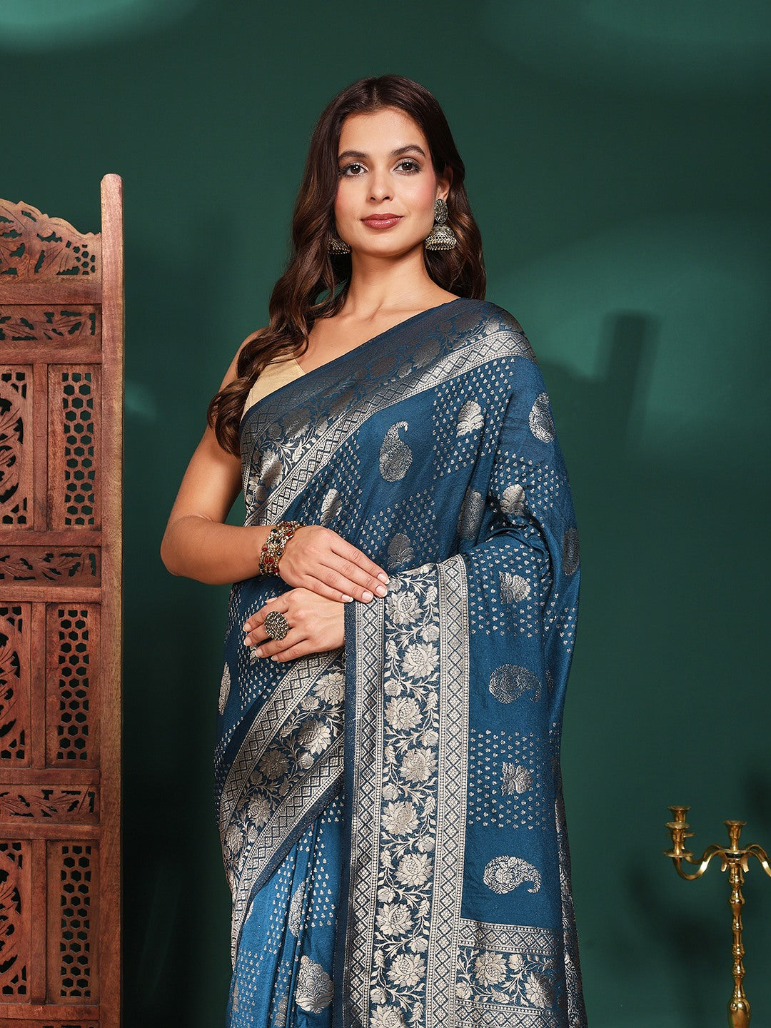 Plain Crepe Saree