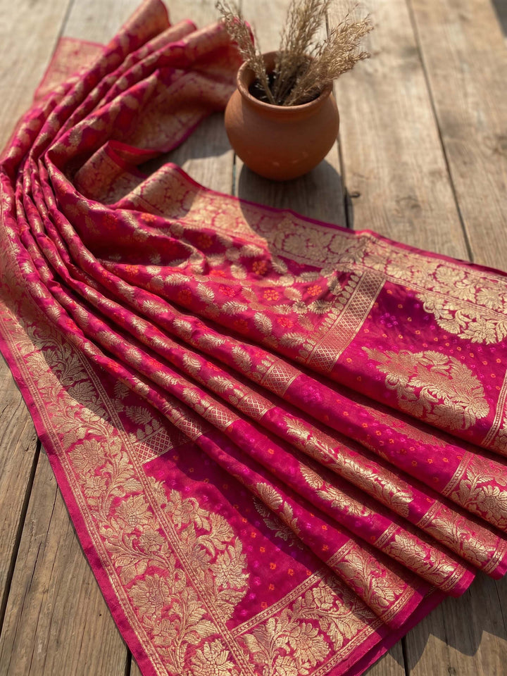 Neck Embroidered Chanderi Unstitched Suit With Dupatta
