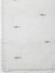 Embroidered Cotton Blend Unstitched Suit With Pant & Dupatta