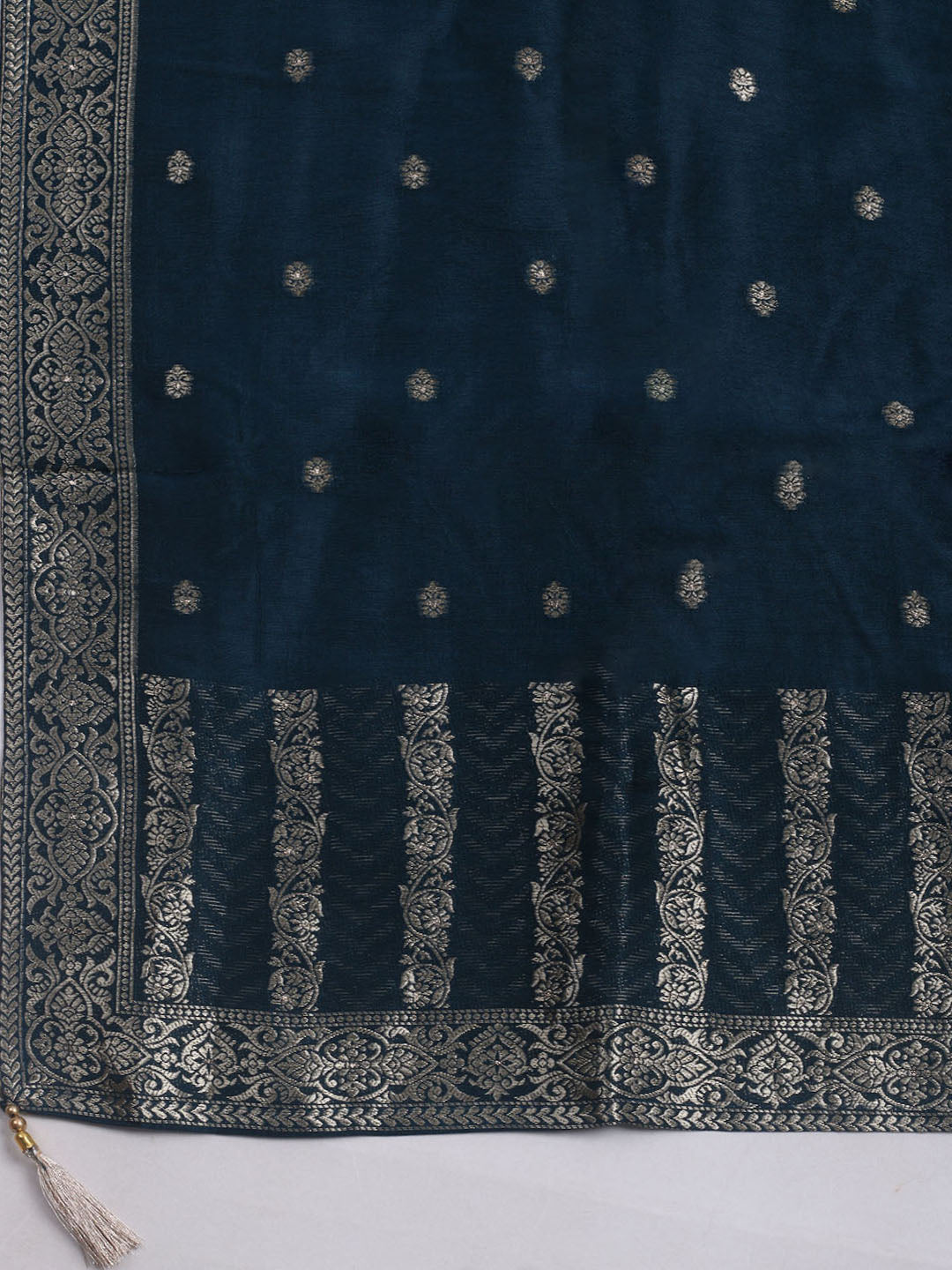 Woven Design Chanderi Unstitched Suit With Dupatta