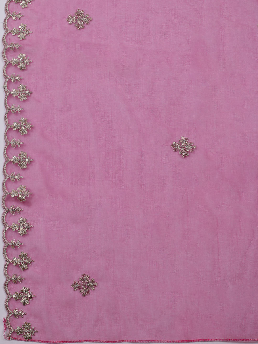 Neck Embroidered Organza Unstitched Suit With Dupatta