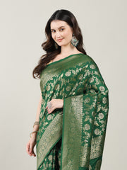 Zari Border Booti Art Silk Woven Saree