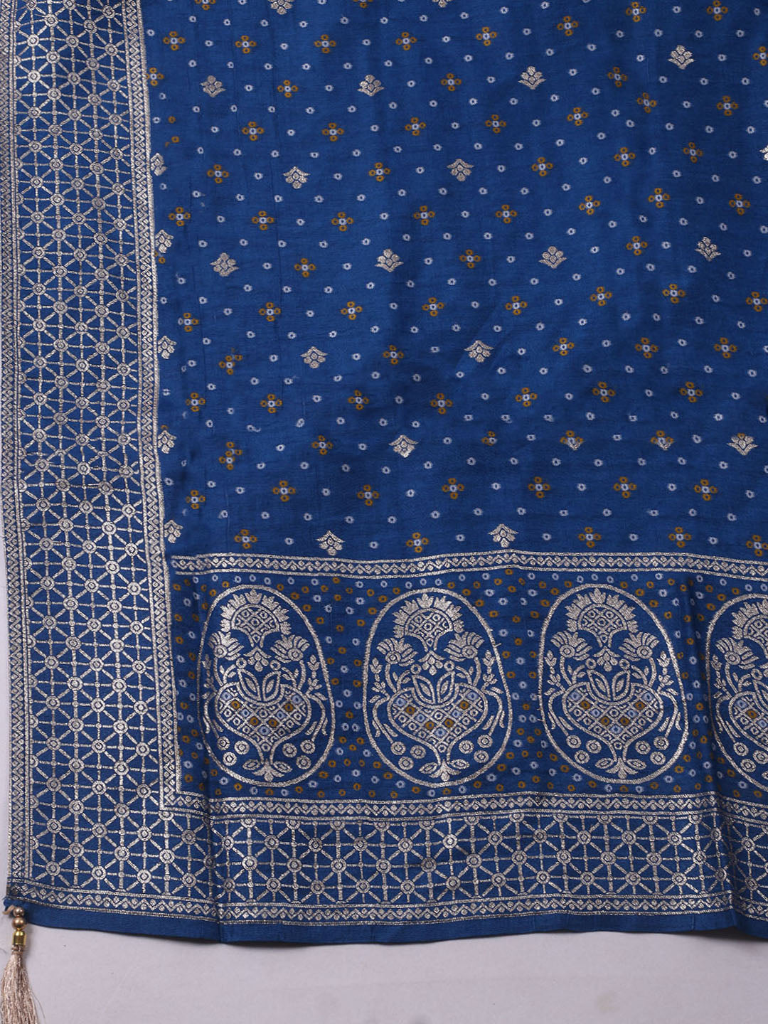 Woven Design Chanderi Unstitched Kurta With Pant &amp; Dupatta