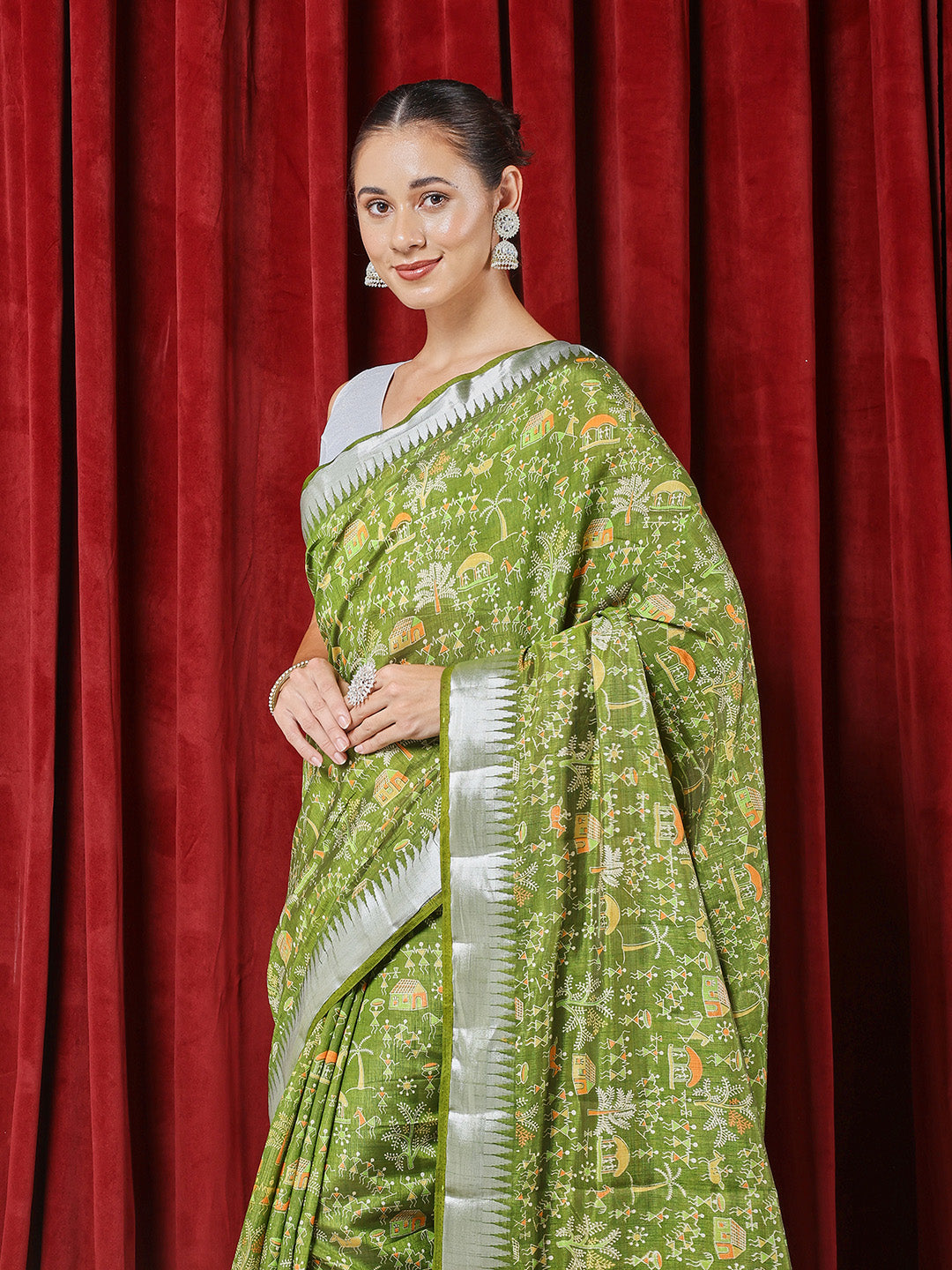 Digital Printed Art Silk Saree