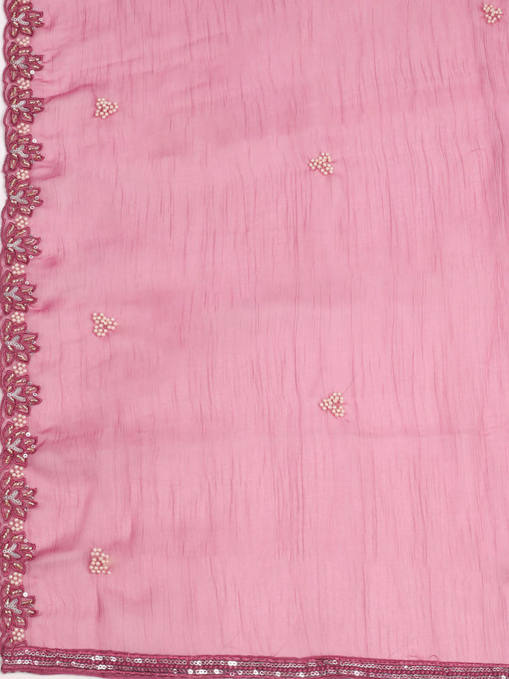 Embroidered Chiffon Unstitched Suit With Dupatta