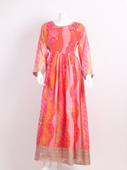 Embelished Work Art Silk Sweet Heart Long Gown With Dupatta