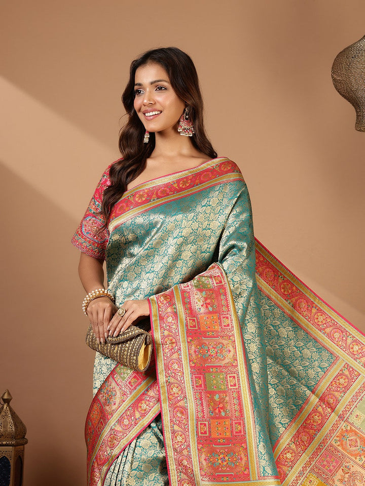 Embroidered Dola Silk Saree