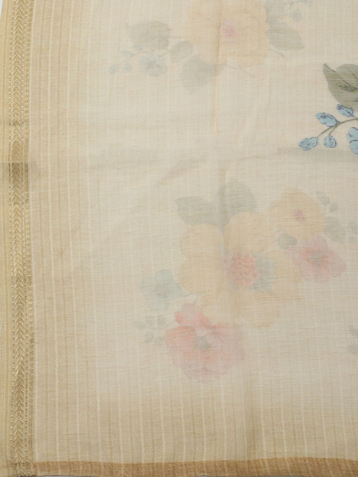Embroidered Chanderi Unstitched Kurta With Pant &amp; Dupatta