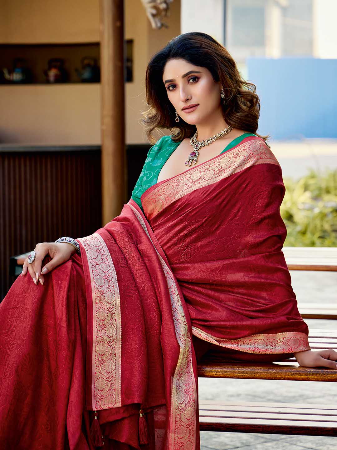 Zari Border Art Silk Saree