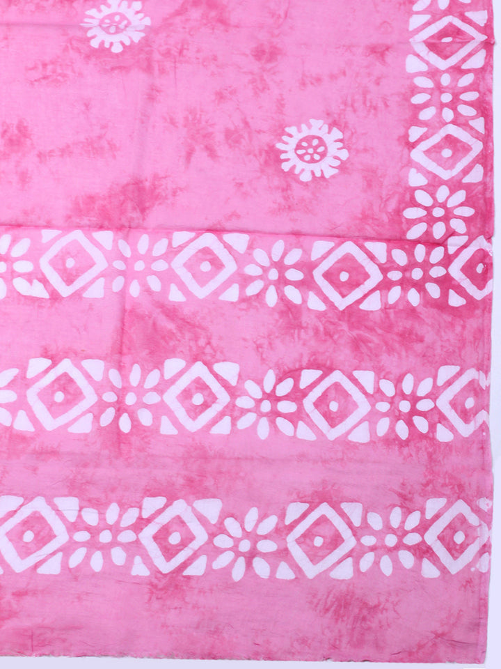 Embroidered Cotton Blend Unstitched Suit With Pant &amp; Dupatta
