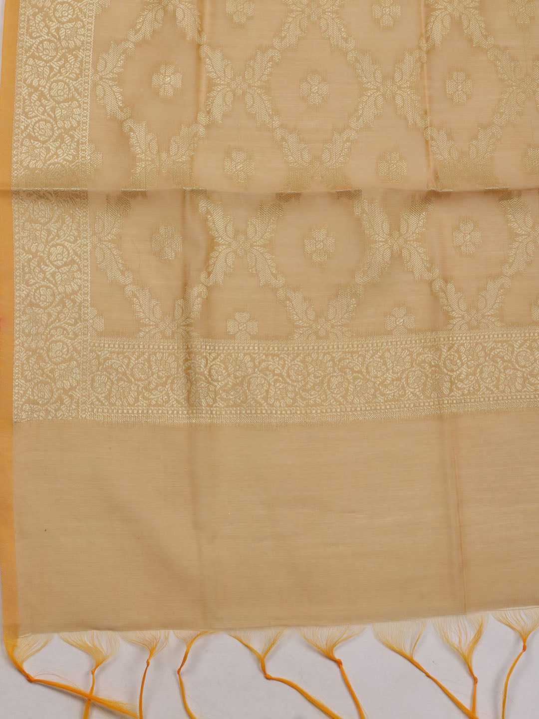 Printed Chanderi Unstitched Suit With Dupatta