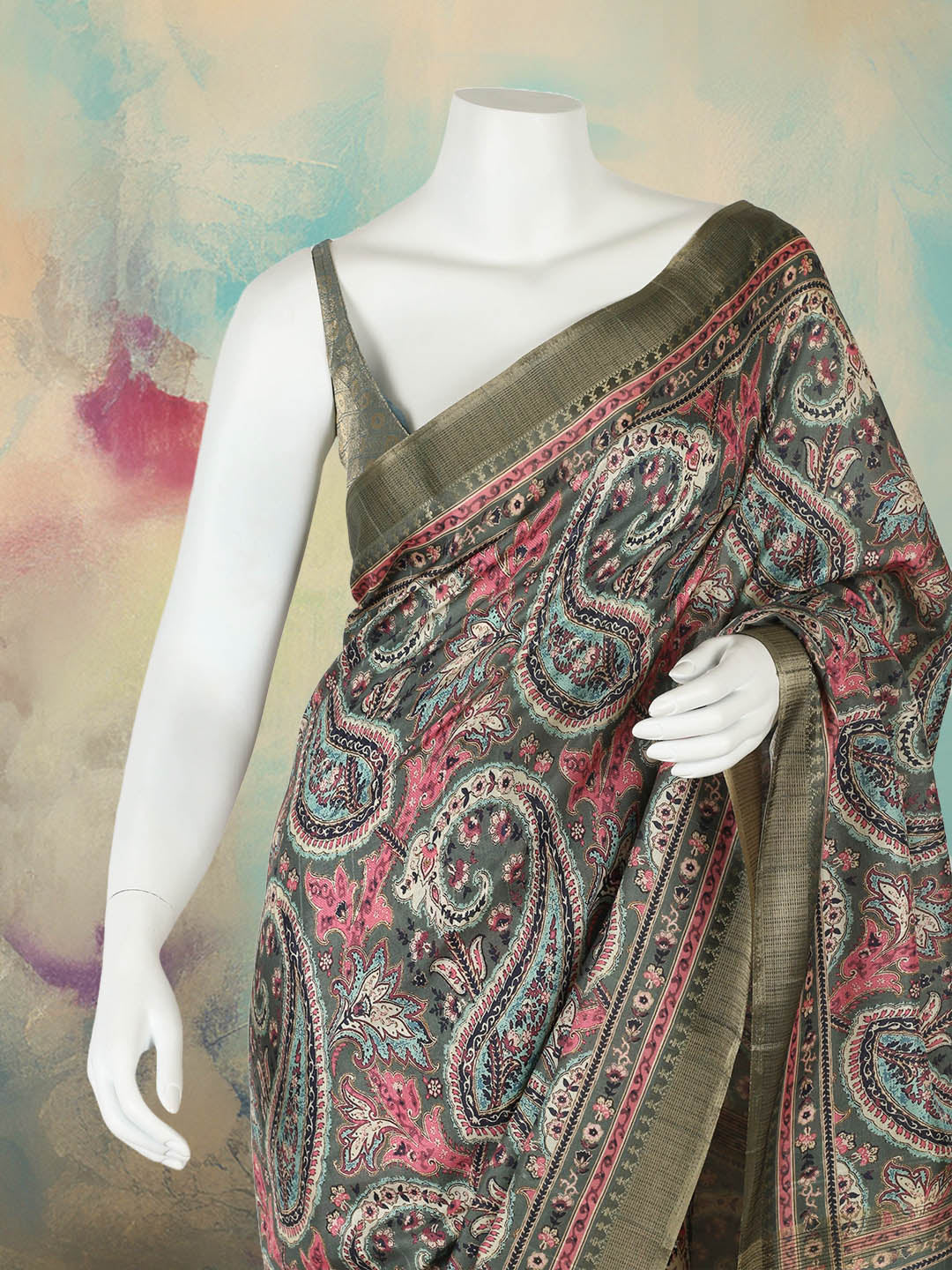Printed Tussar Saree