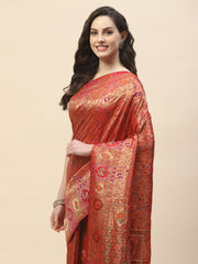 Zari Jaal Woven Satin Saree