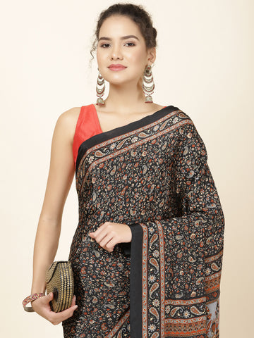 Printed Crepe Woven Saree