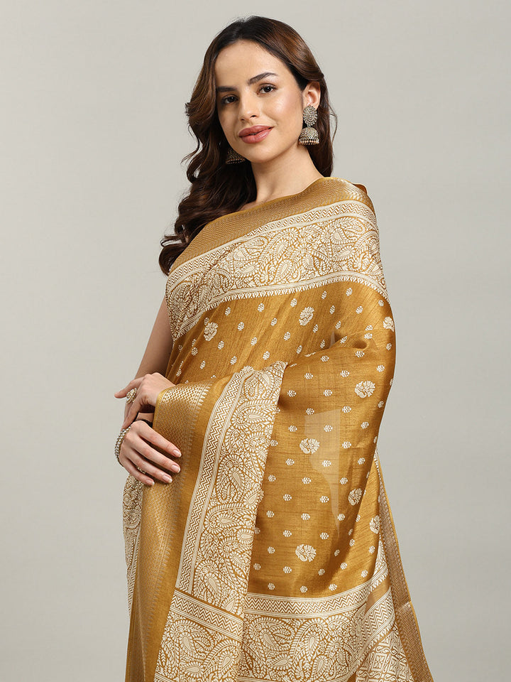 Printed Booti Dola Cotton Woven Saree