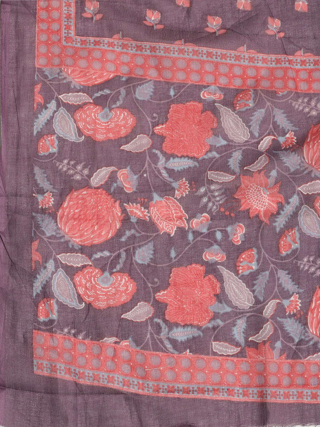 Printed Cotton Blend Unstitched Suit With Dupatta
