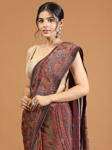 Digital Printed Crepe Saree