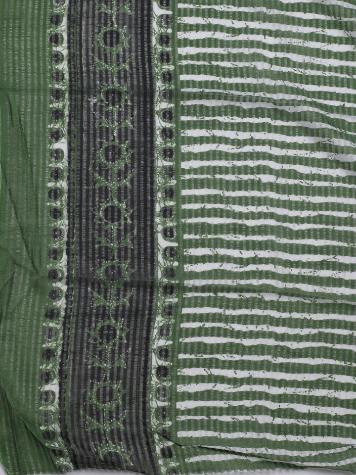 Printed Cotton Blend Unstitched Suit With Dupatta