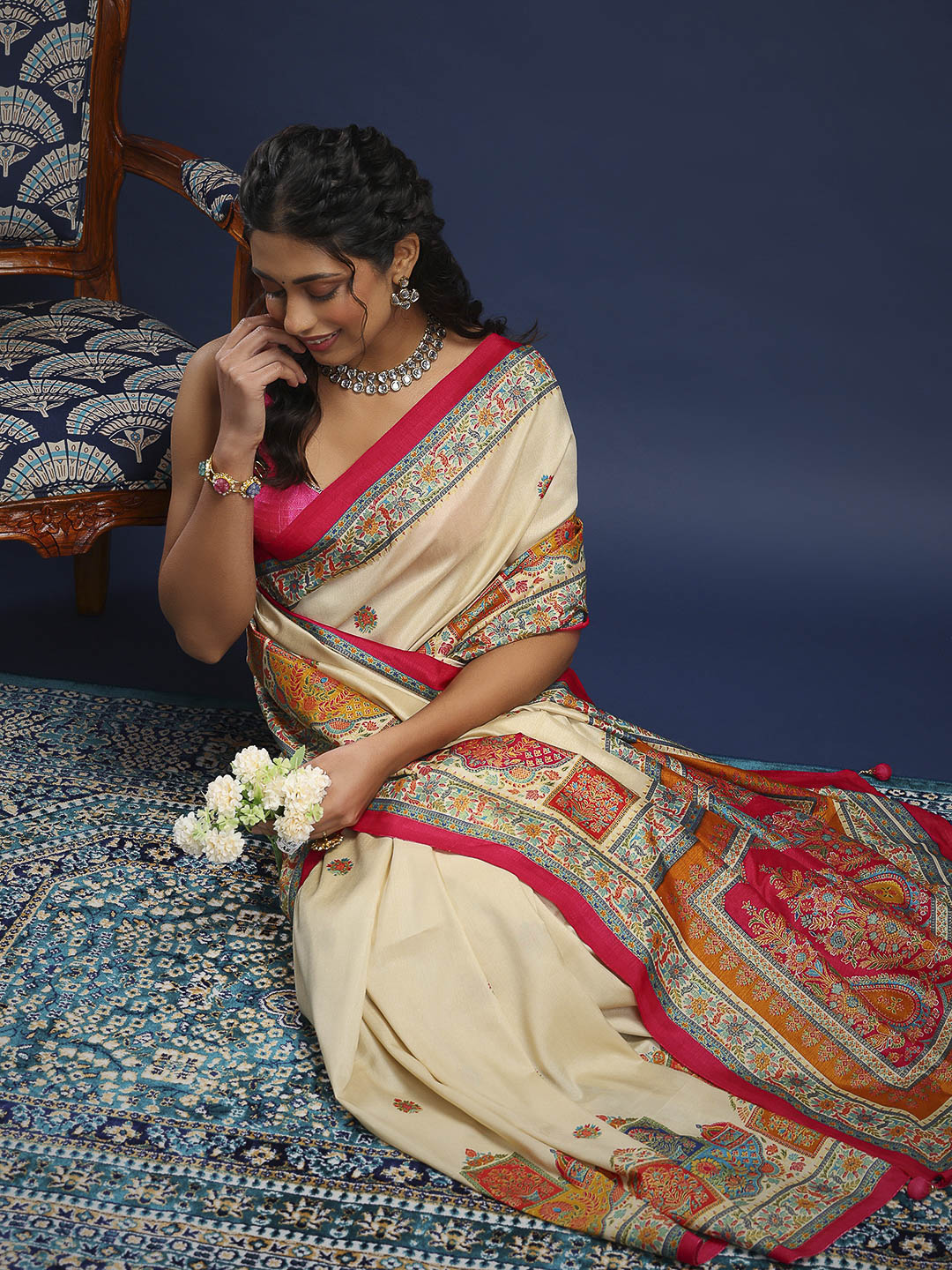 Digital Printed Art Silk Saree