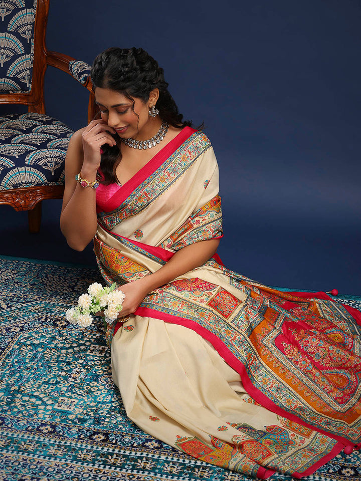Digital Printed Art Silk Saree